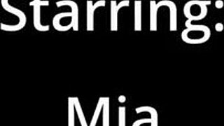 Home Alone Mia spreads shaved pussy with vibrator moans.