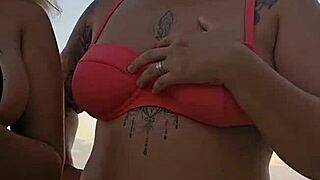 Mature Brazilian MILF hunts beach virgin to stuff her big ass deep and hard