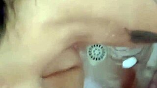 ruiva flashes shaved pussy for married neighbor's cock and facial?