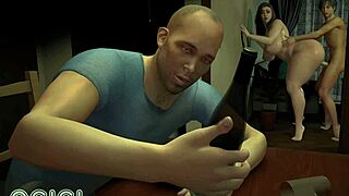 Next Door VAM Wife's Curvy Tits Bounce in Wild Table Sex Anime