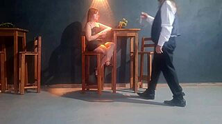 WOW Redhead Slut Fucks Waiter Right in Restaurant!