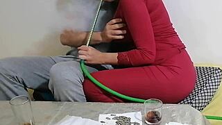 arab hubby rams big cock hard in erotic wife's shaved wet pussy