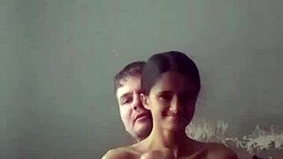 step daddy gropes skinny step teen's tight pussy in full vid