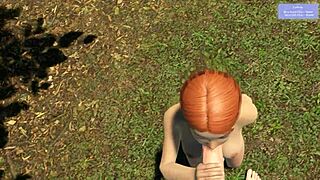 redhead explores shaved pussy in outdoor paradise trails vr part 3