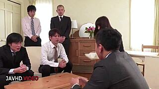 sultry big tits office babe gives epic jav blowjob at work