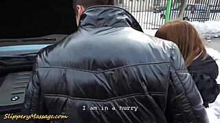 Slippery Oiled Nuru Couple Strokes Monster Cock To Cum!