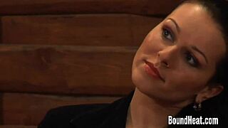 Bound Big Tit Slaves Punished Hard by Mistress in Garage?