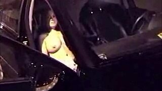 Busty Milf Fingers Pussy In Car Public