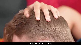 broke stepsisters seduce stepbrothers for cash in wild swap