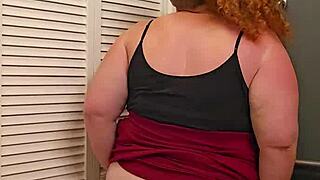 Redhead BBW Shows Off Her Huge Natural Tits