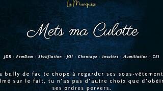 French femdom makes you wear panties for sissy joi