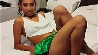 rossy ebony tries sexy lingerie ends fucking full on cam