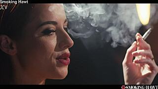 Redhead Audrey Reid Smokes While Giving Hottest Pink Pussy Blowjob