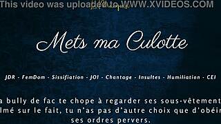 French femdom makes you wear panties for sissy joi