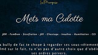 French femdom makes you wear panties for sissy joi