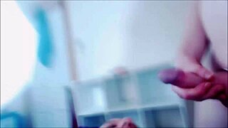 Her shecock explodes cum all over lover's eager face