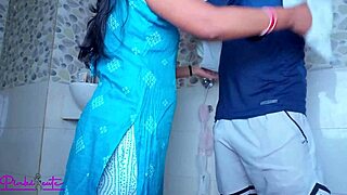 Ravinadesi chachi DRAINS bhatije's LUND with body heat in bathroom