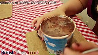 i put cum on british teen's ice cream!!