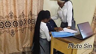 college teens seduce young lecturer? Fuck for good grades at work