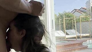 Eden Ivy moans through rough anal ass licking and deepthroat!