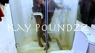 steamy couple bangs hard with big black cock in shower