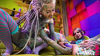 wanna see these tattoo lesbians gape asses with huge anal toys?