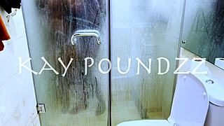 steamy couple bangs hard with big black cock in shower