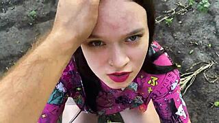 stepsister nervous cornfield ride stepbro big cock relief