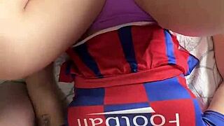 big ass cheerleader, wanna feel us stuffing your holes in this hot threesome?