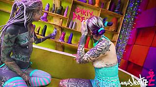 wanna see these tattoo lesbians gape asses with huge anal toys?