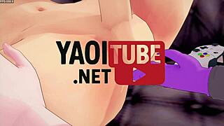 Ladybug yaoi: Catnoir Adrien Agreste fucks twink with huge dildo