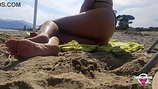 nippleringlover flashes pierced pussy and nipples at beach in public compilation