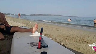 nippleringlover flashes pierced pussy and nipples at beach in public compilation