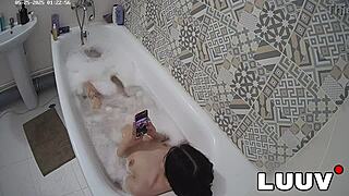 Luuv Vilika's Steamy Late-Night Bath Tease Exposed Privately