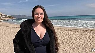 curvy big natural tits teen tricked by old german tourist for rough holiday fuck
