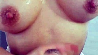 i woke bro stroking his cock handjob till he cums on my huge tits