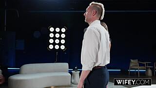 wifey fit blonde hotwife cassie bender gets bbc creampie right in front of hubby