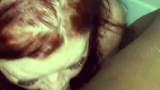 lucky nikki cakes deepthroats dick eats ass on stairs