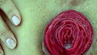 extreme close-up on destroyed juicy milf anal prolapse