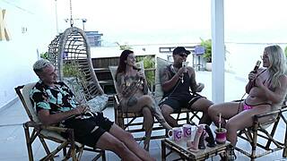 kobra couple humiliates bruna carlos in outdoor cast domination