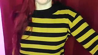 Horny Redhead Stepsis Craves Big Ass Nude Tease