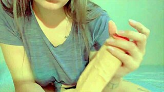 naughty brunette joi guides handjob begging for thick milk