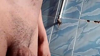 Chubby ebony guy pees wildly outdoors in steamy compilation