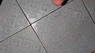 Chubby ebony guy pees wildly outdoors in steamy compilation