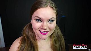 Lauren's Curvy Brunette Coed Body Craves Juicy Cock Sucking And Pounding