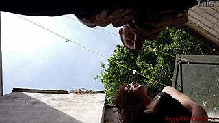 OUTDOOR ANAL PUSSY FUCKING Ends with Slut Swallowing Cum Closeup!