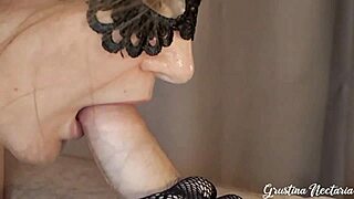 Slow close-up blowjob builds to powerful mouth cumshot