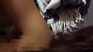 blindfolded young wife gives sloppy tongue blowjob to stranger in ntr training 😈👅