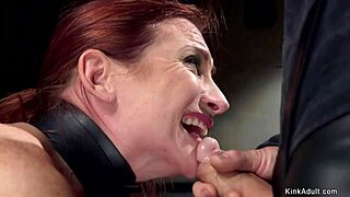 redhead bound slave takes rough anal gangbang pain