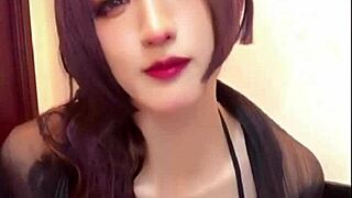 Big Tits Femboy Cums Hard on Cam While Stroking